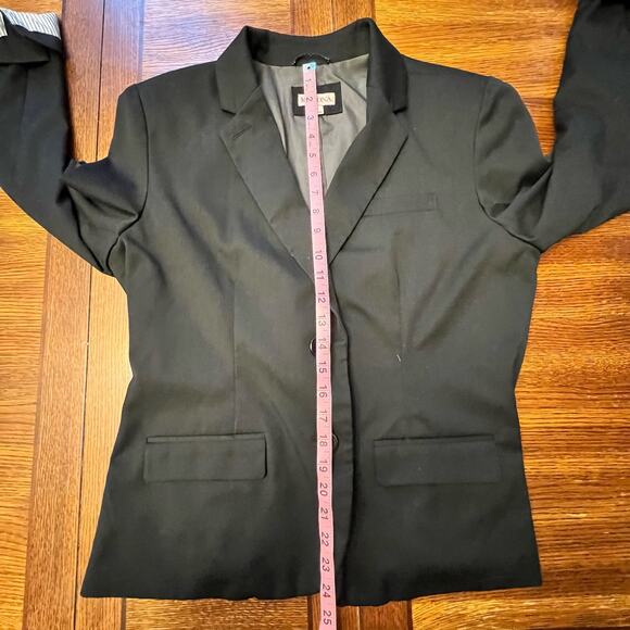 MERONA Black Button Up Blazer Striped Cuffs Size 14 - Picture 8 of 14